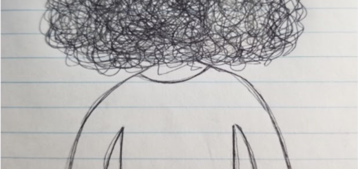 head full of scribbles
